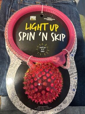 Light Up Spin 'N Skip Toy - Bright Pink